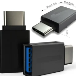 CONNETTORE ADATTATORE TIPO C OTG USB C TIPO C TYPE-C MASCHIO A USB A 2.1 FEMMINA