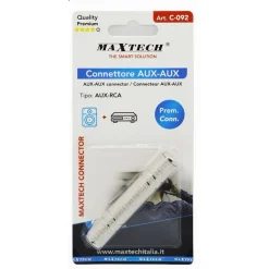 CONNETTORE AUX 6.35MM FEMMINA/FEMMINA STEREO AUDIO ADATTATORE ACCOPPIATORE C-092