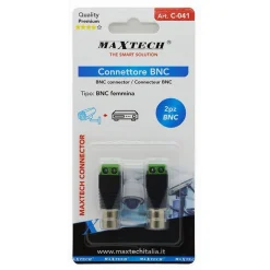 CONNETTORE BNC FEMMINA 220V ADATTATORE AUDIO VIDEO TELECAMERA SORVEGLIANZA C-041