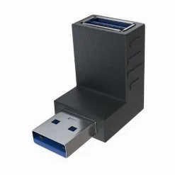 CONNETTORE DATI ADATTATORE USB MASCHIO- USB FEMMINA AD ANGOLO 90° PROLUNGA C-057
