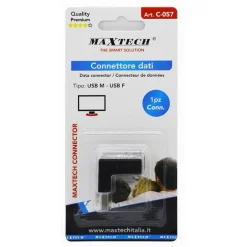 CONNETTORE DATI ADATTATORE USB MASCHIO- USB FEMMINA AD ANGOLO 90° PROLUNGA C-057