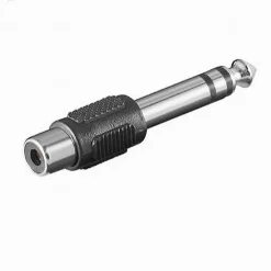 CONNETTORE JACK 6.5MM MASCHIO SPINA A RCA FEMMINA AUDIO ADATTATORE MAXTECH C-016