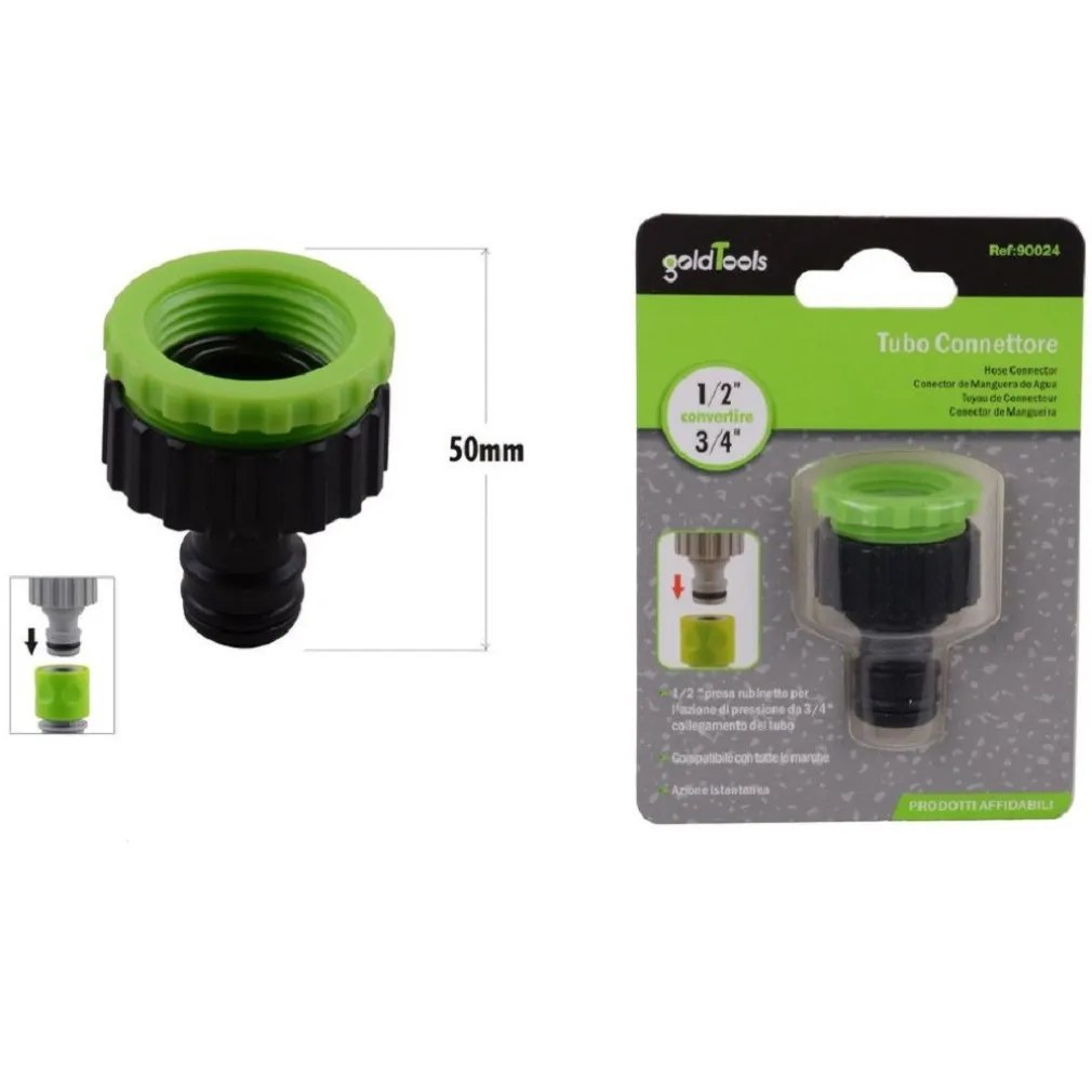 CONNETTORE RAPIDO CON FILETTO FEMMINA 1/2" E 3/4" PER TUBO RUBINETTO 50MM 90024