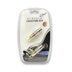 CONNETTORE RCA MASCHIO ADATTATORE CAVO AUDIO SPINA RCA MASCHIO MAXTECH C-RCA02