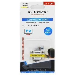 CONNETTORE VGA FEMMINA A FEMMINA VIDEO 720P ADATTATORE PROLUNGA CAVO TV C-058