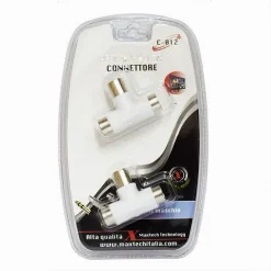 CONNETTORI ADATTATORE A T ANTENNA MASCHIO A 2X ANT FEMMINA CAVO TV MAXTECH C-012
