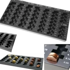 CONTAMONETE PORTAMONETE CLASSIFICATORE COLONNE VASSOIO VASCHETTA 33X18,5 CM