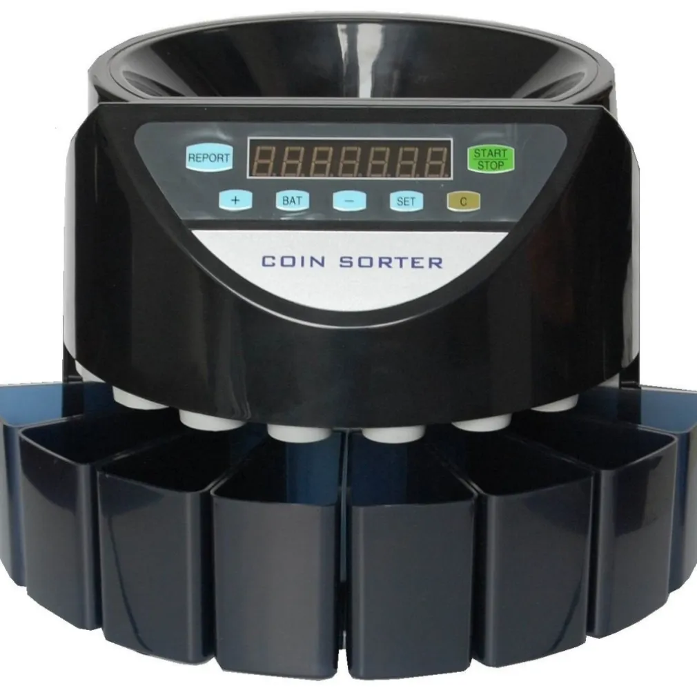 CONTAMONETE PROFESSIONALE CONTA E SEPARA DIVIDE MONETE EURO 8 CASSETTI TAGLI €