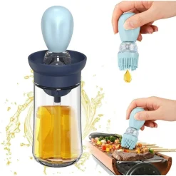 CONTENITORE OLIO CON PENNELLO IN SILICONE OLIO DISPENSER CONTAGOCCE DOSATORE