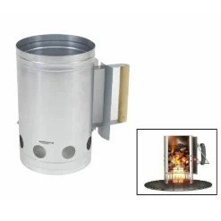 CONTENITORE PER CARBONE BARBECUE BBQ GRILL CAMINO ACCENDERE CARBONELLA
