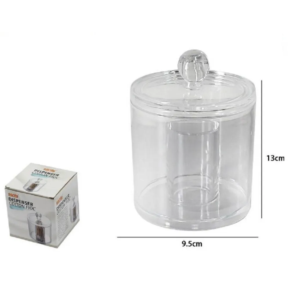 CONTENITORE ROTONDO COTTON FIOC OVATTA MAKE UP 2 SCOMPARTI ORGANIZER BAGNO 10238