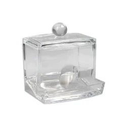 CONTENITORE TRASPARENTE DISPENSER COTTON FIOC RICARICABILE COPERCHIO ORGANIZER 10237