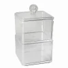 CONTENITORE TRASPARENTE PORTA OVATTA COTTON FIOC 2 PIANI ORGANIZER BAGNO 10242