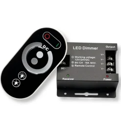 CONTROLLER DIMMER PER STRISCE LED MONOCOLORE DC12V-24V CON TELECOMANDO 3 CANALI A 6A AP-01