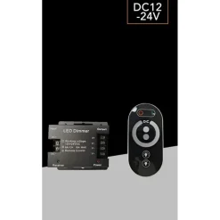 CONTROLLER DIMMER PER STRISCE LED MONOCOLORE DC12V-24V CON TELECOMANDO 3 CANALI A 6A AP-01