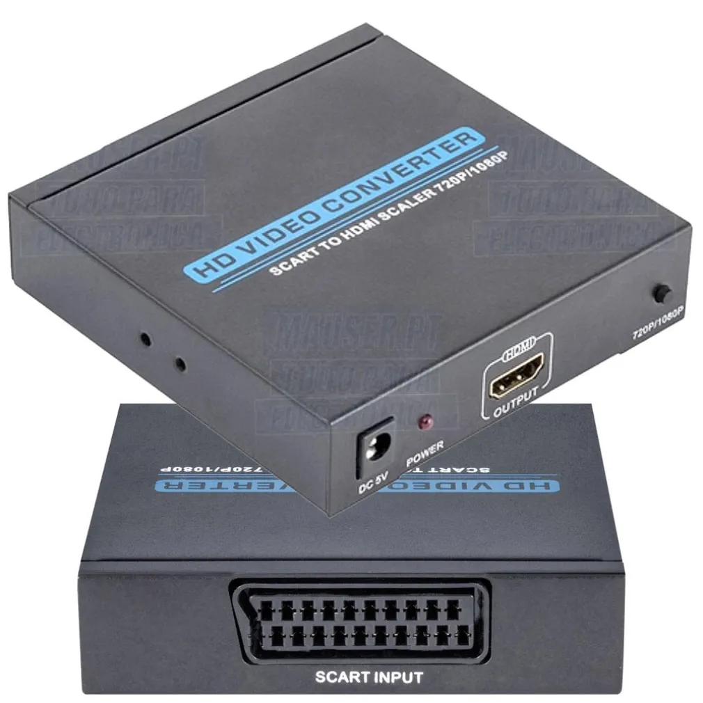 CONVERTITORE ADATTATORE DA PRESA SCART FEMMINA A HDMI FEMMINA PER AUDIO E VIDEO