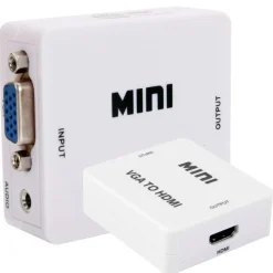 CONVERTITORE ADATTATORE MINI VGA A HDMI FULL HD VIDEO 1080P AUDIO PER PC LAPTOP