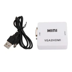CONVERTITORE ADATTATORE MINI VGA A HDMI FULL HD VIDEO 1080P AUDIO PER PC LAPTOP