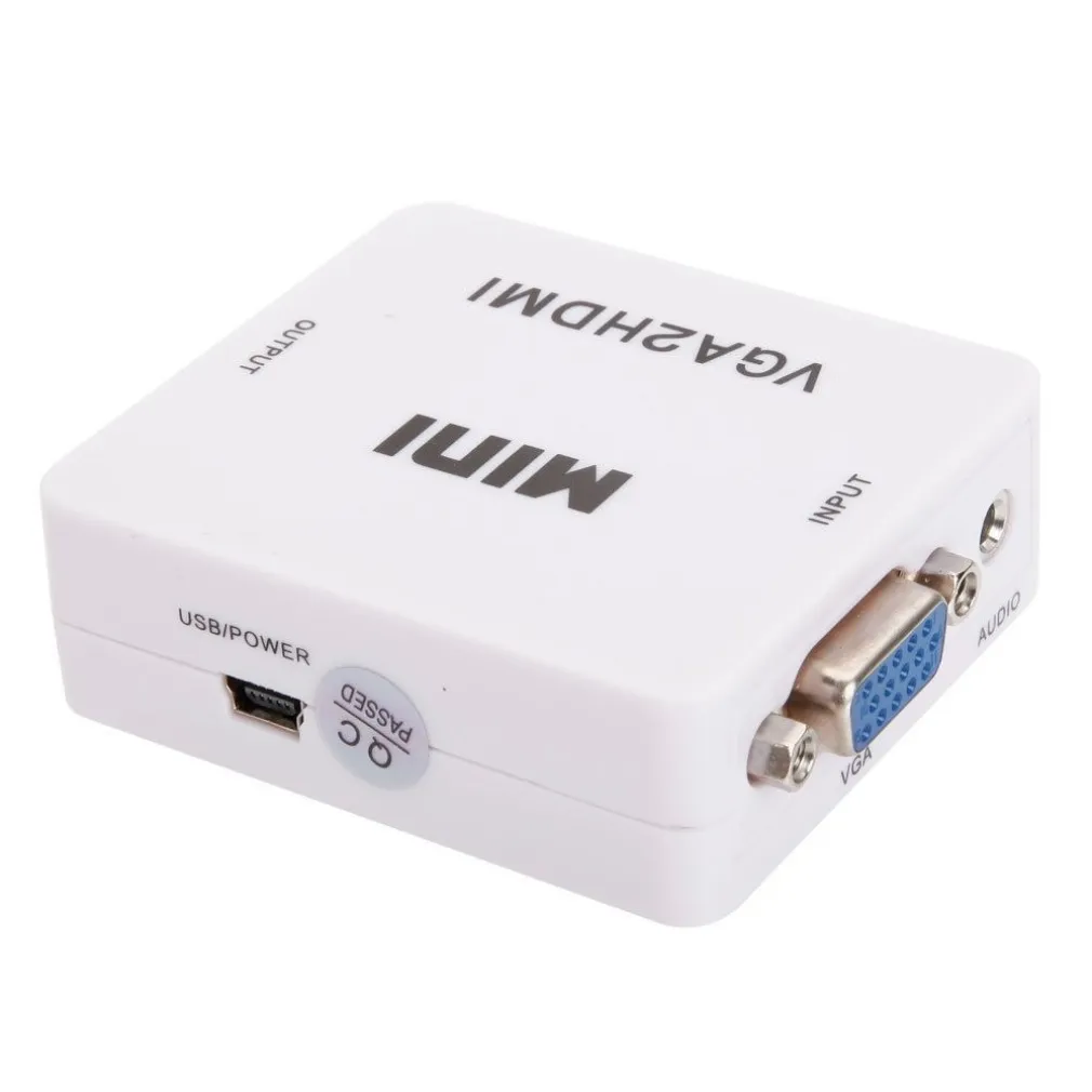 CONVERTITORE ADATTATORE MINI VGA A HDMI FULL HD VIDEO 1080P AUDIO PER PC LAPTOP