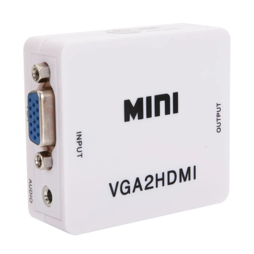 CONVERTITORE ADATTATORE MINI VGA A HDMI FULL HD VIDEO 1080P AUDIO PER PC LAPTOP