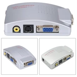 CONVERTITORE ADATTATORE VIDEO DA VGA FEMMINA A RCA S-VIDEO VGA FEMMINA QY-V01