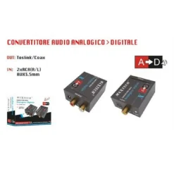 CONVERTITORE AUDIO DA ANALOGICO R/L A DIGITALE COASSIALE TOSLINK MAXTECH DK-202