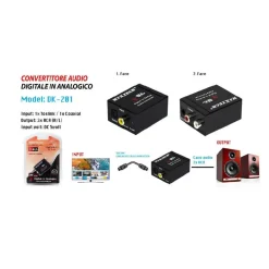CONVERTITORE UNIDIREZIONALE AUDIO DA DIGITALE COASSIALE A ANALOGICO L/R MAXTECH DK-201