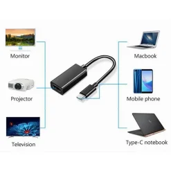 CONVERTITORE VIDEO AUDIO CAVO ADATTATORE TYPE-C MASCHIO A HDMI FEMMINA CTC-HDMI