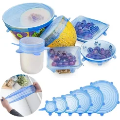 COPERCHIO IN SILICONE ESTENSIBILE SER 6 TAPPI PER CONTENITORE ALIMENTI ERMETICO