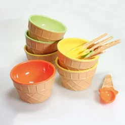 COPPA COPPETTA PER GELATO GELATI CON CUCCHIAINO BAR GELATERIA COLORI