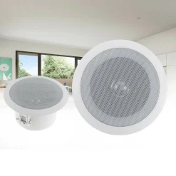 COPPIA CASSE ALTOPARLANTI AUDIO BLUETOOTH SOFFITTO INCASSO CASA 15W 180MM EA8056