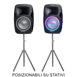 COPPIA CASSE AUDIO AMPLIFICATE 2000W EXTREME SOUND 12" BLUETOOTH USB RGB XEVO-12