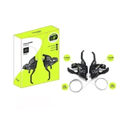 COPPIA COMANDI CAMBIO BICI + LEVE FRENO VELOCITA 3X7 BICICLETTA MANOPOLE XC-1637