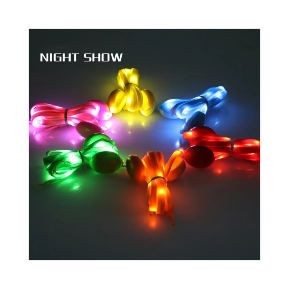 COPPIA DI LACCI PIATTI PER SCARPE COLORATI CON LUCI A LED STRINGHE SNEAKER