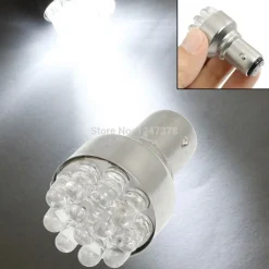 Coppia di lampadine gialle a bulbi 12 led per auto 12Volt S25 LUCE gialla