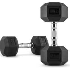 COPPIA DI MANUBRI IN VINILE DA 12,5KG OGNUNO MANUBRI PESI PALESTRA FITNESS SPORT