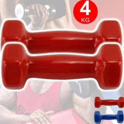 COPPIA DI MANUBRI IN VINILE DA 4 KG OGNUNO MANUBRI PESI PALESTRA FITNESS SPORT