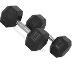 COPPIA DI MANUBRI IN VINILE DA 15KG OGNUNO MANUBRI PESI PALESTRA FITNESS SPORT