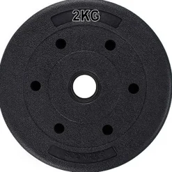 COPPIA DISCHI DUMMBELL PESI DISCO PER BILANCIERE MANUBRI DA 2 KG BODYBUILDING