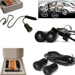 COPPIA FARETTI A LED CORTESIA SOTTOPORTA PER AUTO LUCI LED PROIETTORE LOGO