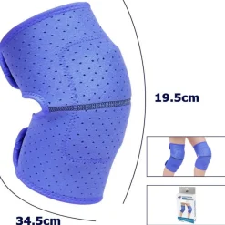 COPPIA GINOCCHIERE FASCIA TUTORE ANALLERGICA LAVABILE PER BAMBINI COLORE BLU S