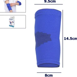 COPPIA GOMITIERA FASCIA ELASTICA SUPPORTO PER GOMITO ANALLERGICO BAMBINI BLU