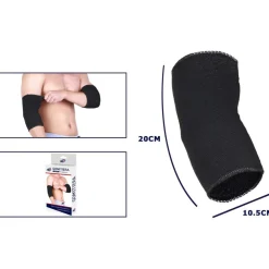 COPPIA GOMITIERA FASCIA ELASTICA SUPPORTO PER GOMITO SPORT ANALLERGICO NERO