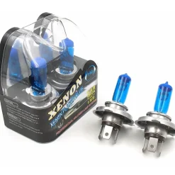 COPPIA LAMPADA LAMPADINA LAMPADINE H4 ALOGENA 12V 55 W LUCE BIANCA HID XENON