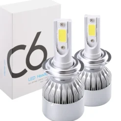 COPPIA LAMPADE ANABBAGLIANTI ABBAGLIANTI C6 HB3 9005 6000K LED 8V-48V F 36W/3800LM AUTO MOTO