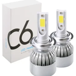COPPIA LAMPADE ANABBAGLIANTI ABBAGLIANTI C6 H3 6000K LED 8V-48V F 36W/3800LM AUTO MOTO