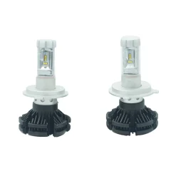 COPPIA LAMPADE LED AUTO FARI H4 X3 KIT LAMPADINE 50W 6000 LUMEN IP67