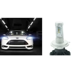 COPPIA LAMPADE LED AUTO FARI H4 X3 KIT LAMPADINE 50W 6000 LUMEN IP67