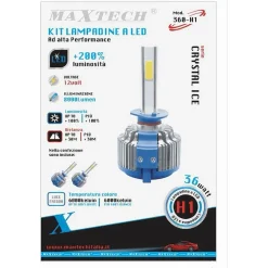 COPPIA LAMPADE LED AUTO FARI H1 MOTO KIT LAMPADINE 36W 6000K FARO MAXTECH 360-H1