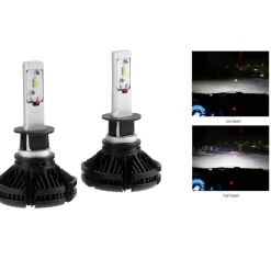 COPPIA LAMPADE LED AUTO FARI H1 X3 KIT LAMPADINE 50W 6000 LUMEN IP67